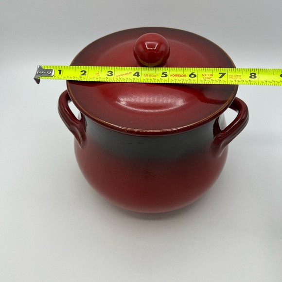 De Silva Fabrique En Italie Terracotta Bean Pot Cookware 2 1/2 Quarts Red Glazed - Picture 7 of 8